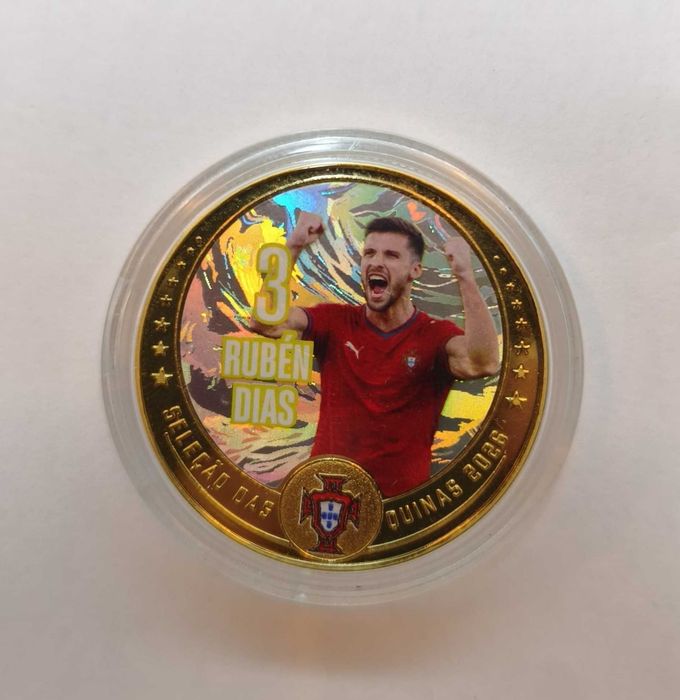 Moeda Icoins Ruben Dias Dourada Especial Portugal