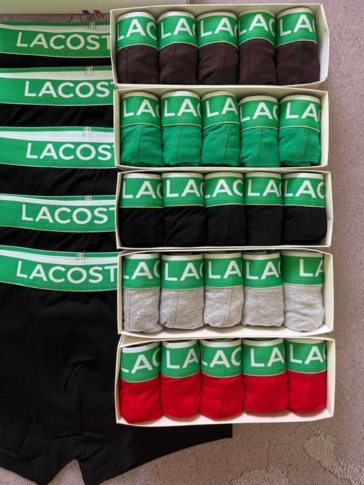 Мужские трусы Lacoste 3D Black&White. Чоловічі чорні боксери Лакост