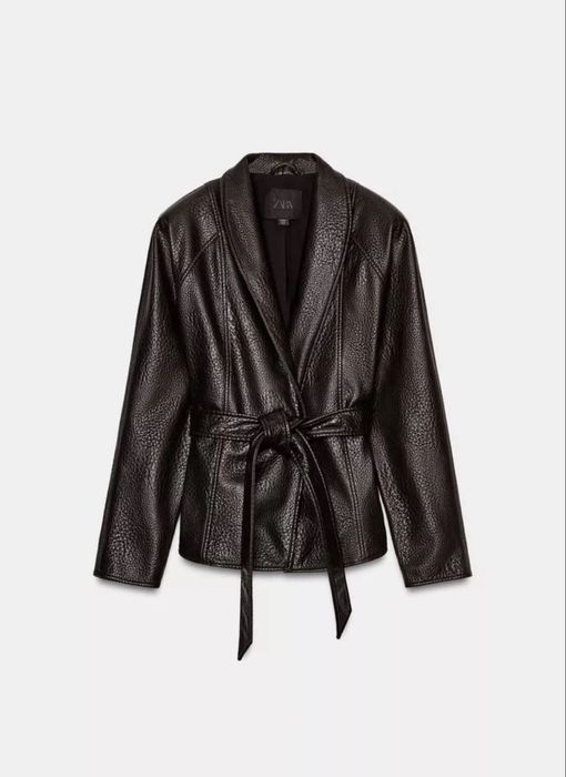 Косуха шкіряний тренч zara