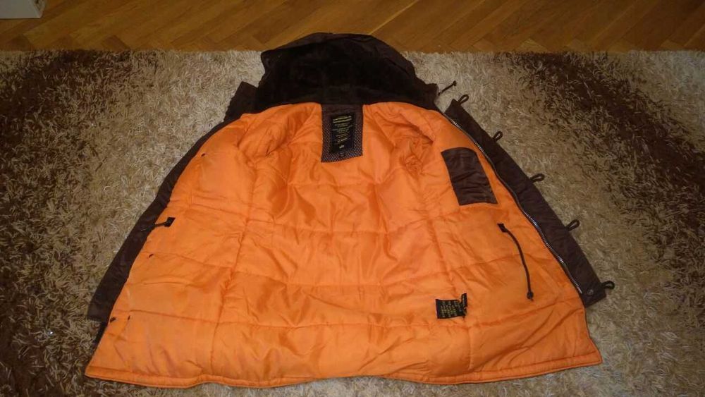 Парка Alpha Industries Slim Fit N-3B Parka S Maroon/Orange