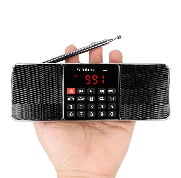 Rádio FM Retekess Tr602 Bluetooth MP3 Bateria recarregável *Novo