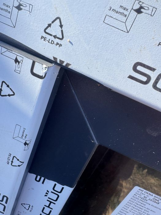 3x okno 3 szybowe plastikowe 165x129 antracyt (fix plus stale, nowe ru