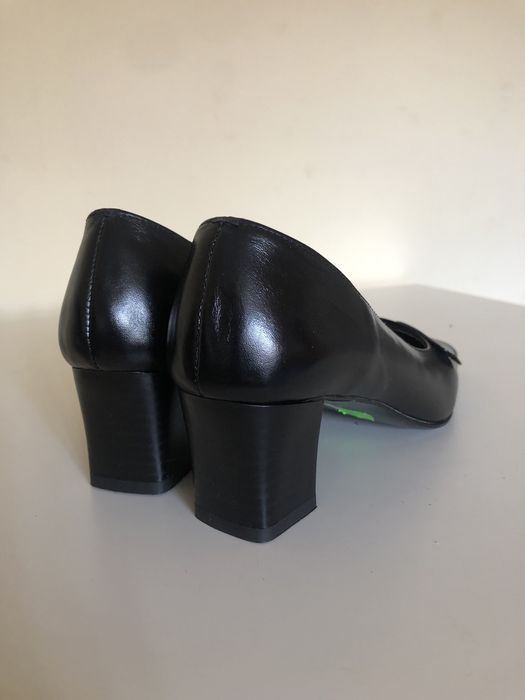 Czółenka buty na obcasie kwadratowe noski obcas kostka