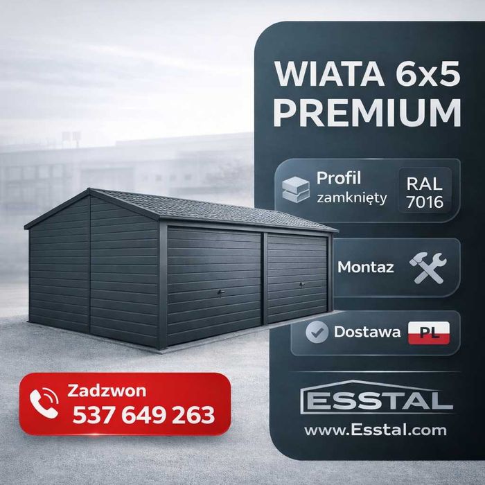 WIATA – GRAFIT  Garaż Blaszany |Hala|RAL|Konstrukcja  – ESSTAL -