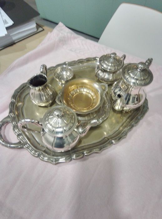 serviço chá e café alpaca antigo e bom estado