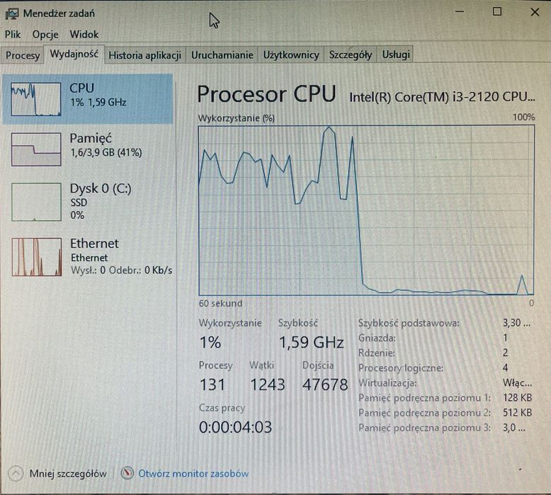 Komputer stacjonarny dell vostro 260s WIN10 120/4GB