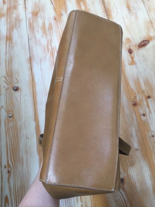 Karmelowa torba eko skóra formatu lekko ponad a4