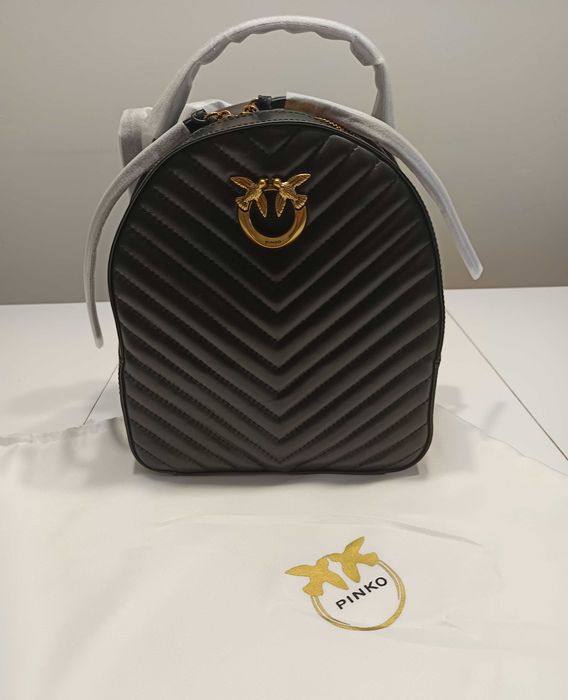 Plecak PINKO Z99Q – skóra naturalna | nowy | czarny