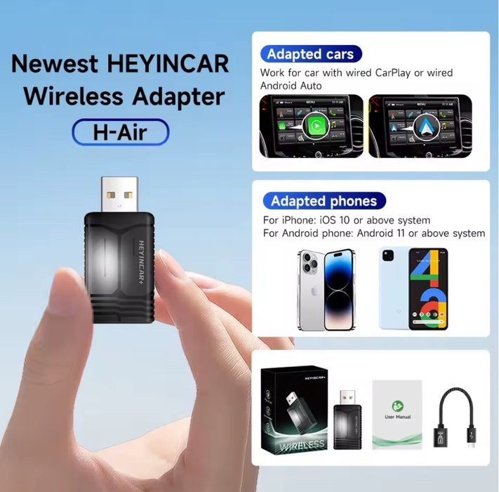 Adaptador Sem Fio para CarPlay e Android 3 em 1
Android Auto 3 ern 1 p