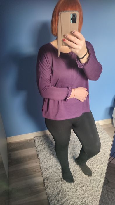 Bluzka fioletowa z ozdobnymi rękawami M
