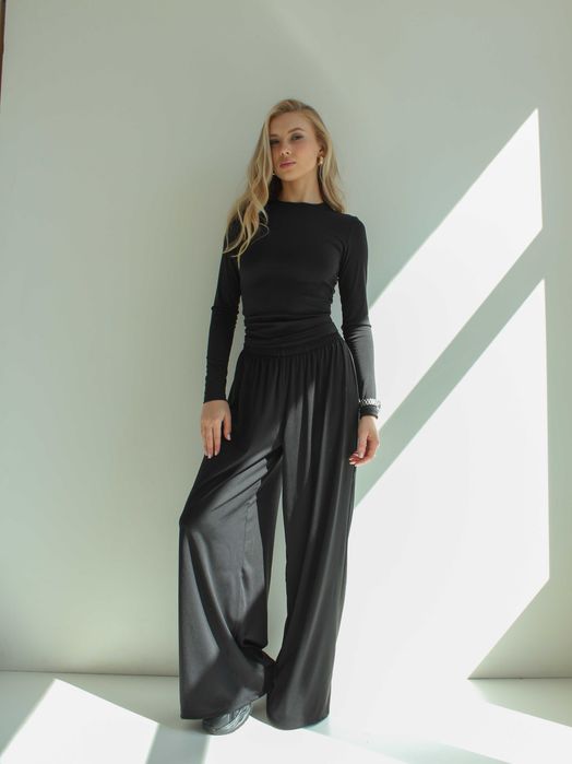 Костюм жіночий лонг та штани палаццо з дайвінга женский кофта и штаны