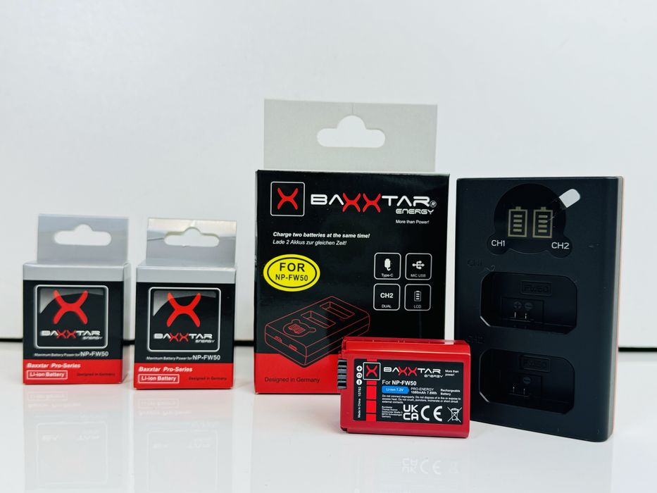 Батарея Акумулятор Baxxtar Energy для NP-FW50 Зарядний пристрій 18592