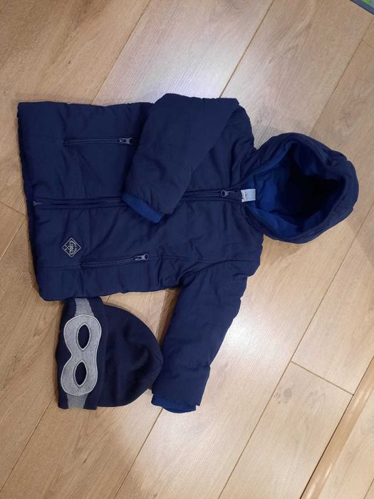 Kurtka zimowa, czapka  rozmiar 92