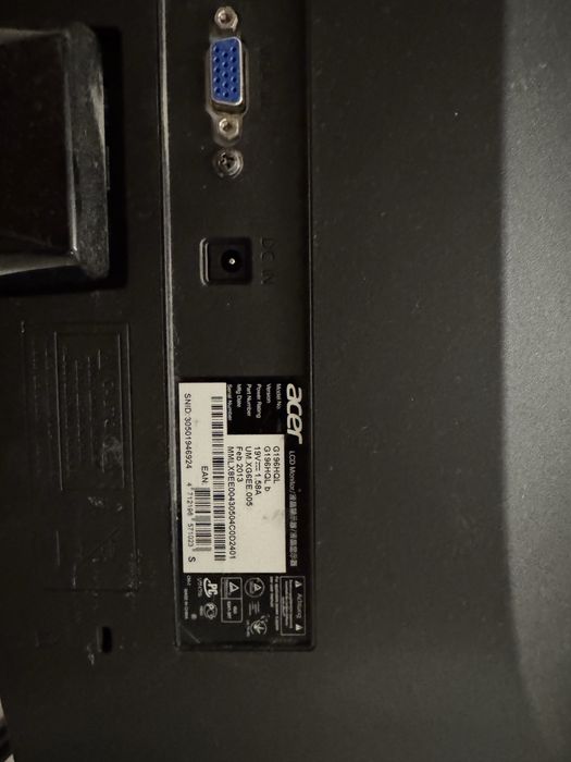Монітор Acer G196HQL 18.5" (VGA) + Блок живлення