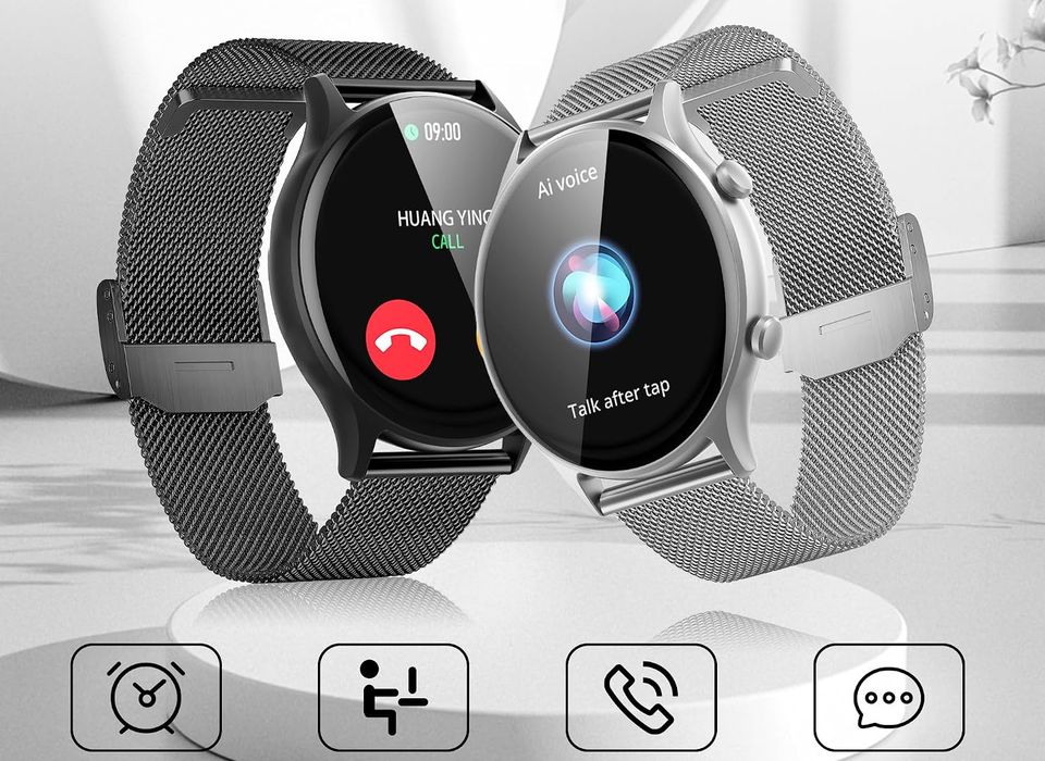 Smartwatch Damski Tisoutec Rozmowy Bluetooth 1,39 Cala Szary Zestaw
