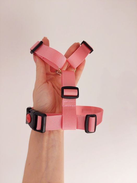 Szelki guard regulowane różowe z koroną