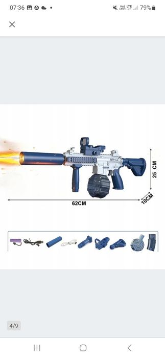 Pistolet NA WODĘ Automatyczny Z dużym pojemnikiem Elektryczny Karabin