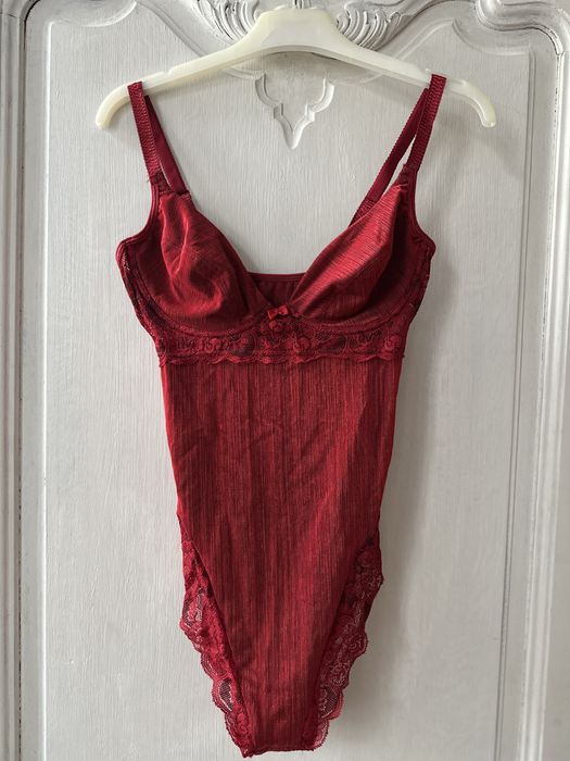 BHS czerwone body koronka 36 B 80 B