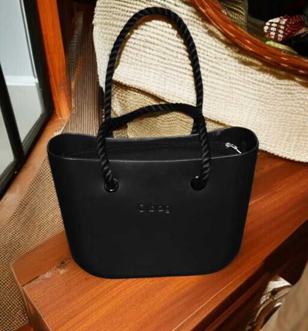 Torebka O bag standard Obag Nero Czarna organizer + czarne uchwyty