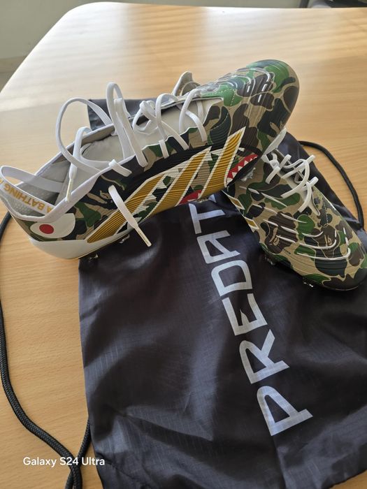 Adidas x BAPE football predator elite boot hemp, gold & white