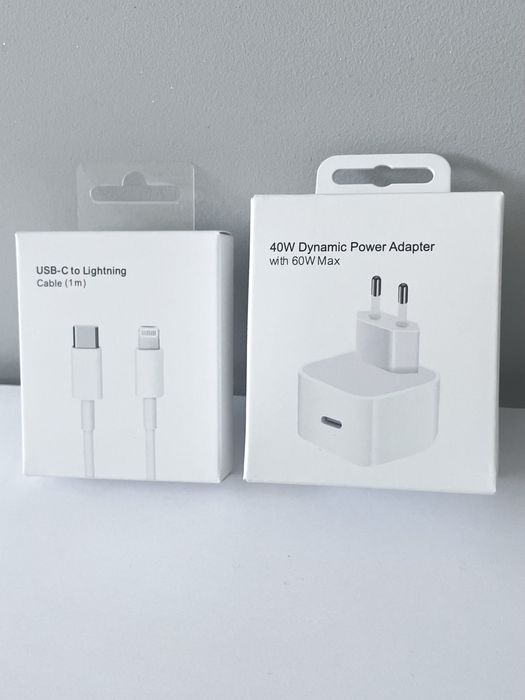 Ładowarka 40W iPhone z Kablem Lightning USB-C 1m - Zestaw do iPhone