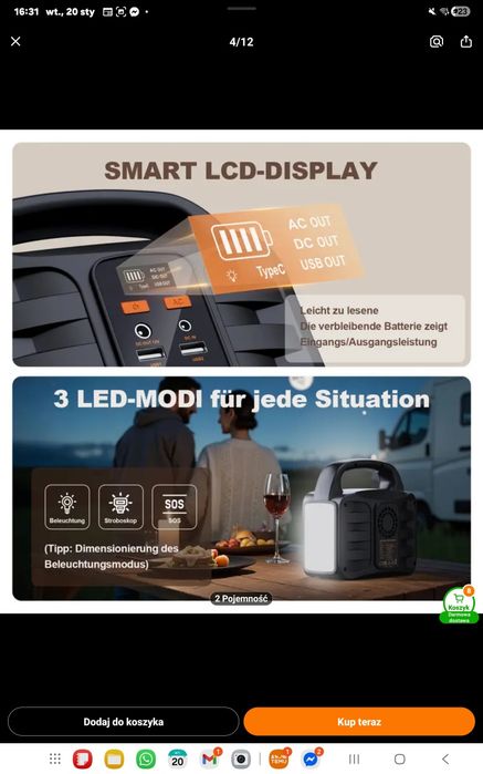 Przenośna stacja zasilająca 194 Wh