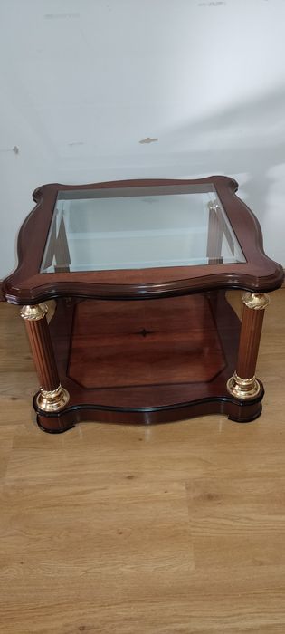 Mesa de centro madeira e vidro