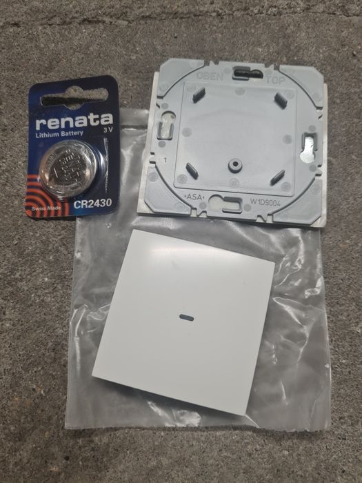 KNX RF przycisk 1-kr płaski biay połysk