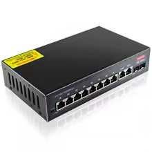 Switch Ethernet Gigabit POE RJ45 de 12 portas 52V SFP