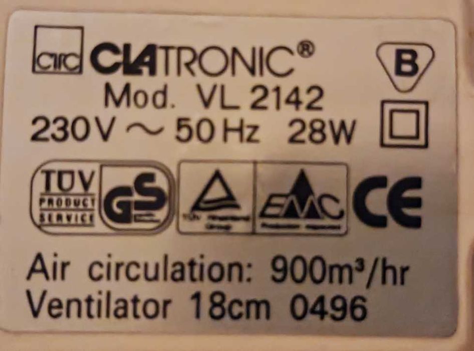 Wentylator Clatronic VL 2142  18 cm