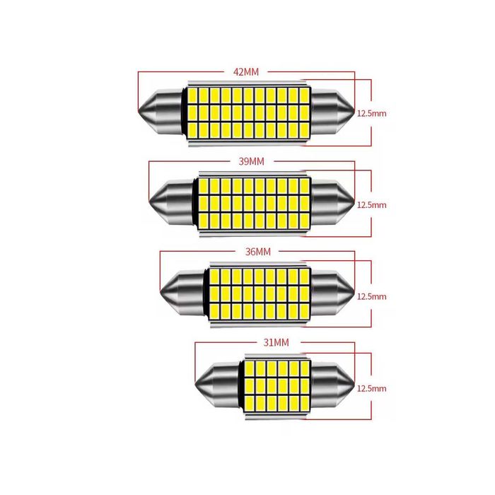 Conjunto lâmpadas CANBUS LED C5W C10W 6000K 12V