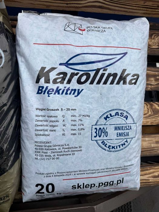 Karolinka Błękitny węgiel groszek NISKOEMISYJNY