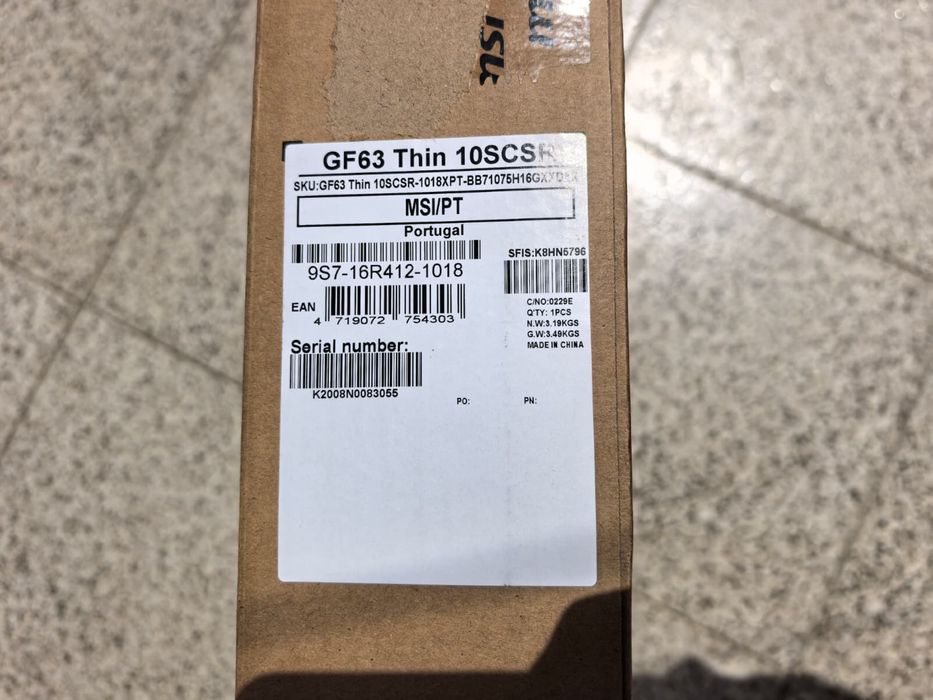 Vendo portátil gaming MSI GF63 Thin em excelente estado, muito bem estimado e totalmente funcional.