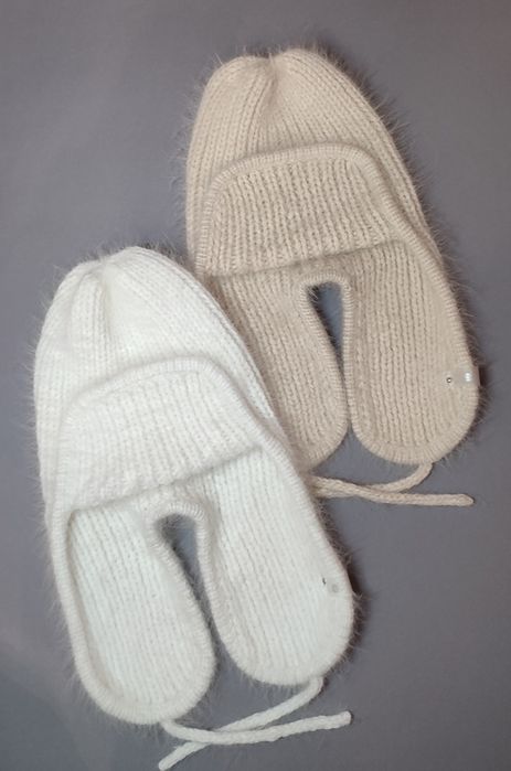 Шапка ушанка из пуха норки