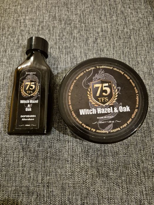 Zestaw: mydło i woda po goleniu TFS Witch Hazel & Oak