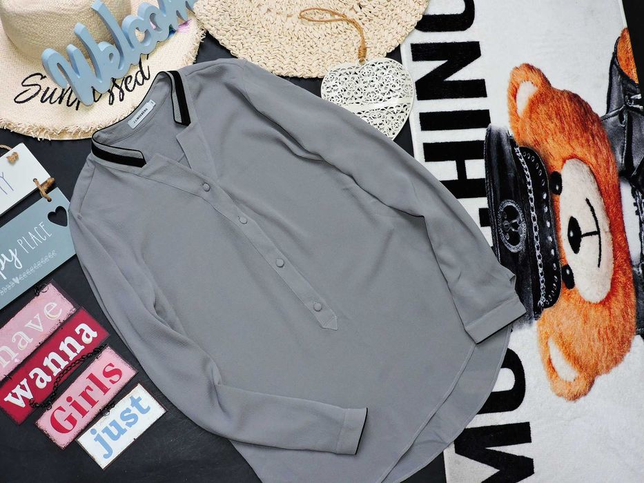 J.Lindeberg Koszulowa bluzka szara stójka 34