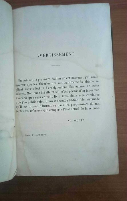 Leçons Élémentaires de Chimie Moderne par M. Ad. Wurtz (1871)