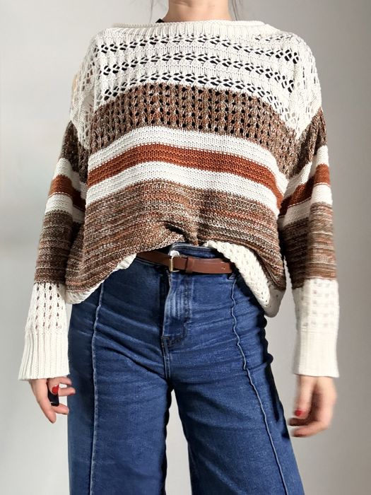 Sweter damski w paski oversize