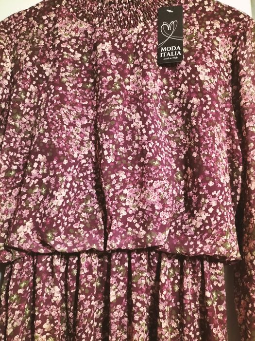 Sukienka włoska Italia Moda s/m kwiaty butik
