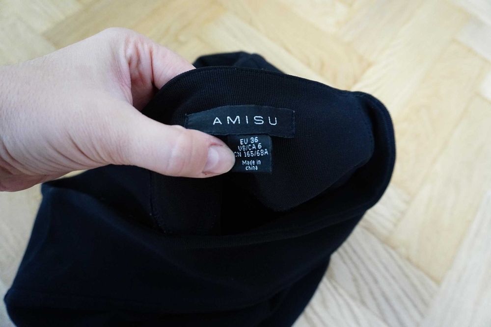 Spódniczka mini czarna mała 36 S bandażowa obcisła krótka 2KY