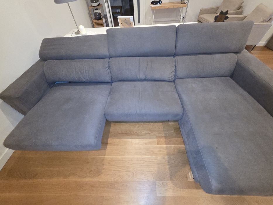 Sofá c/ chaise Pedro Ortiz cinzento escuro