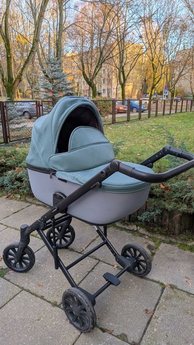 Wózek 2w1 ANEX e/type gondola spacerówka zielony miętowy idealny