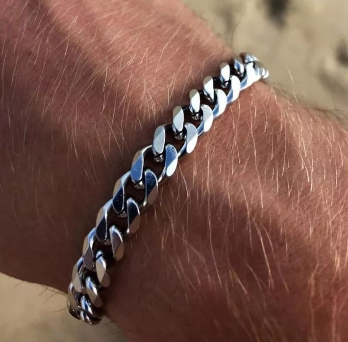 Aço inoxidável!!! Pulseira colar cubana homem masculina cubano