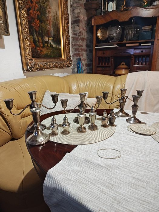 Stare świeczniki srebro Sterling próby 925