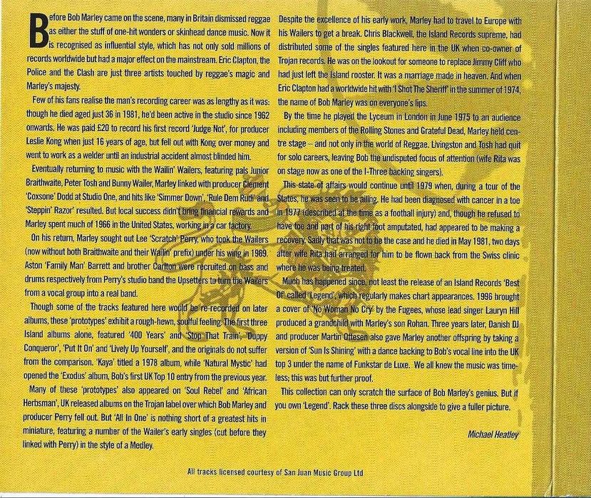 Bob Marley & The Wailers - - - - - A Legend - - - - - 3 X CD