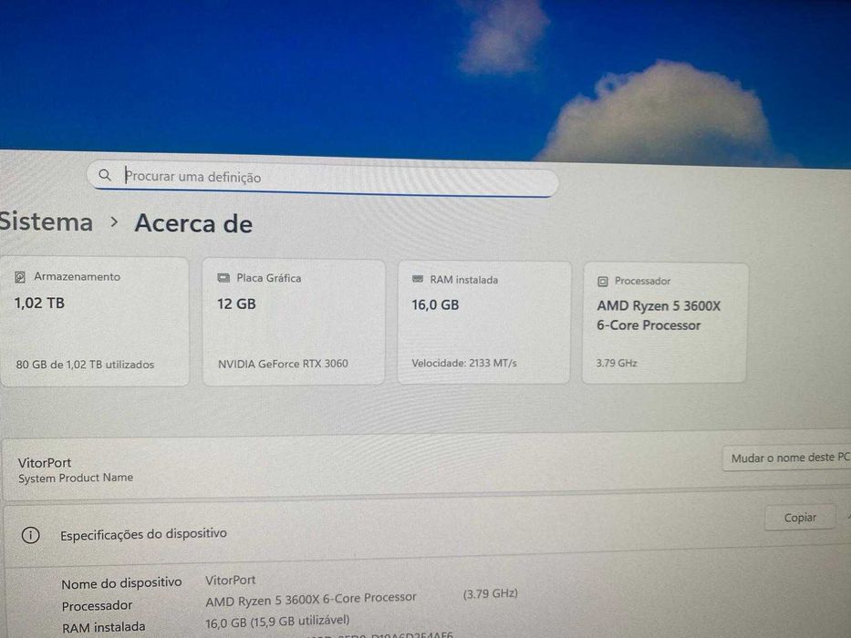 Pc Gamer Ryzen 5 3600x Rtx 3060 12GB e 16GB RAM