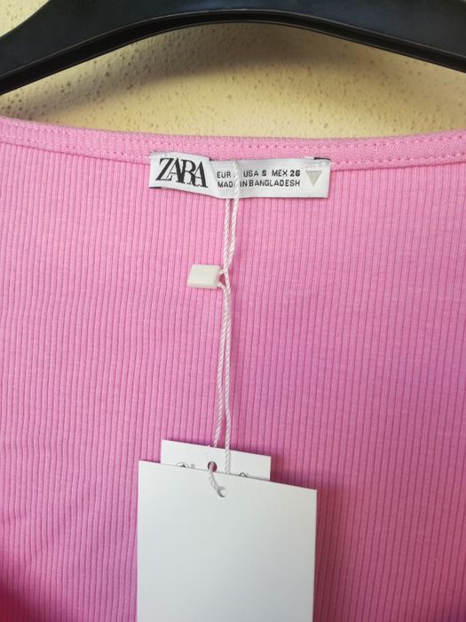 Blusa curta rosa Zara S