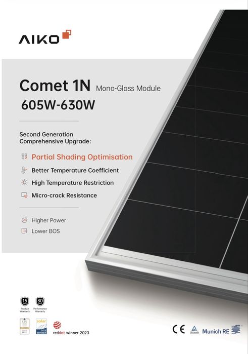 Painel solar Aiko Comet 1n 610W | N-Type ABC514550465677250561
