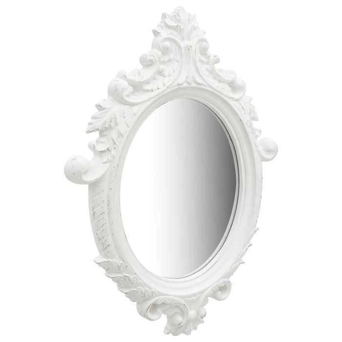 Vidaxl Lustro Ścienne W Ozdobnej Ramie, 56X76 Cm, Białe