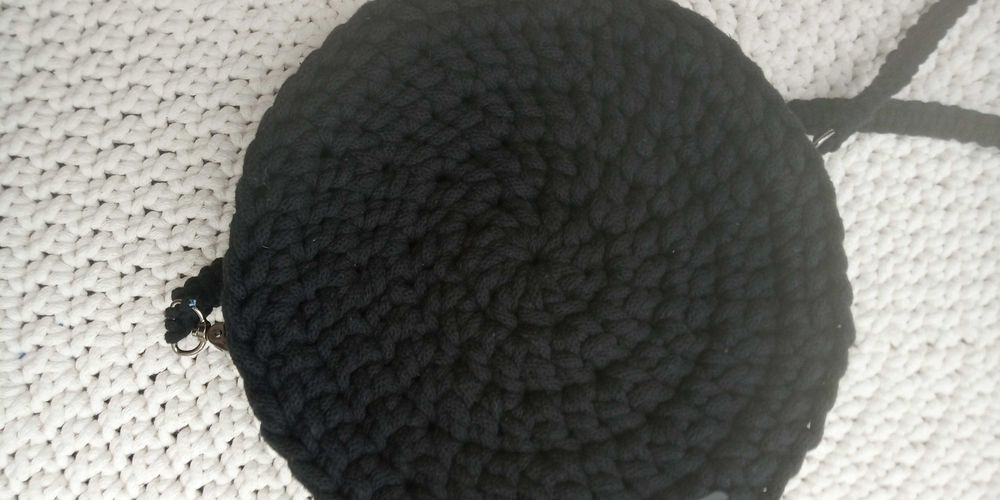 Torebka ze sznurka  czarna hand made
